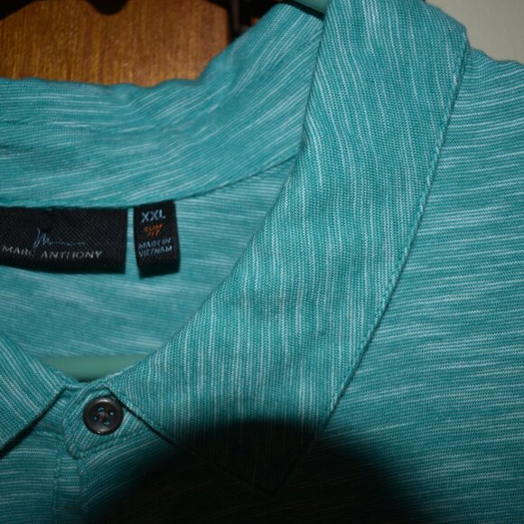 Men’s XXL Teal Green Heather Polo Marc Anthony Moisture Wicking Performance Golf - Picture 2 of 4